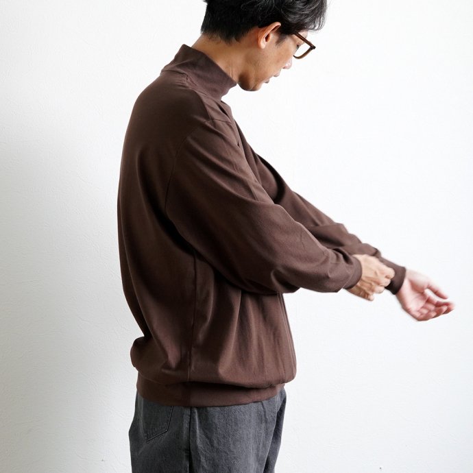 blurhms ROOTSTOCK / Silk Cotton 20/80 High-neck L/S - DarkBrown