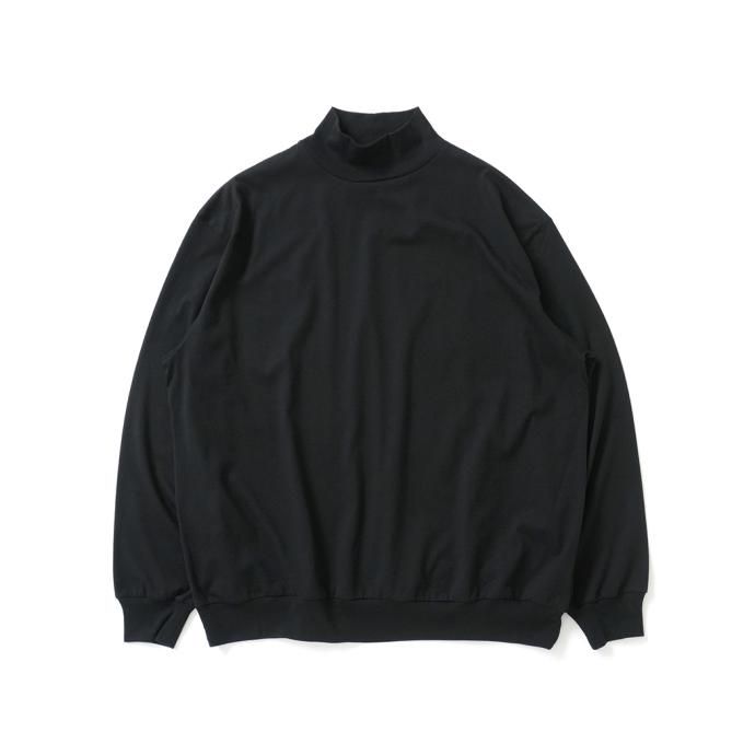 176193153 blurhms ROOTSTOCK / Silk Cotton 20/80 High-neck L/S - Black シルクコットンハイネックカットソー bROOTS23F20 01