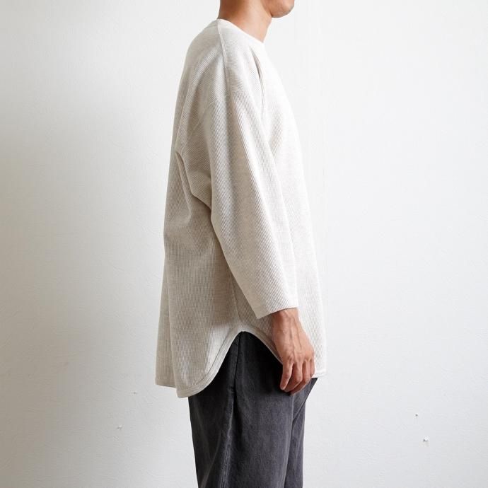 176533172 blurhms ROOTSTOCK / Rough&Smooth Thermal Baseball Tee - HeatherOatmeal bROOTS23F17 02