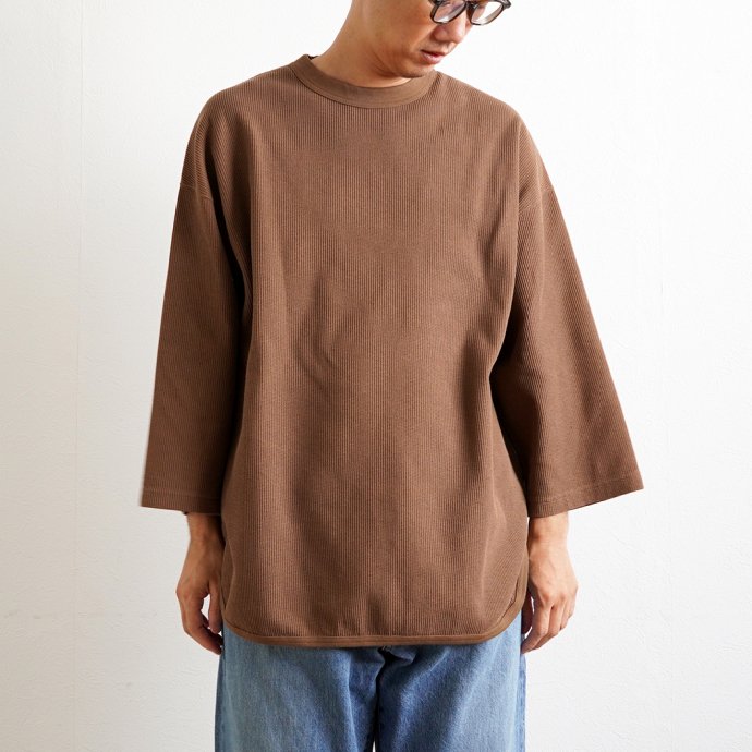176533182 blurhms ROOTSTOCK / Rough&Smooth Thermal Baseball Tee - Camel bROOTS23F17 02