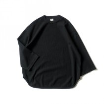 blurhms ROOTSTOCK / Rough&Smooth Thermal Baseball Tee - Black bROOTS24S20