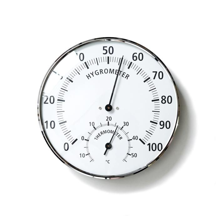 Analogue thermo-hygrometer with metal ring