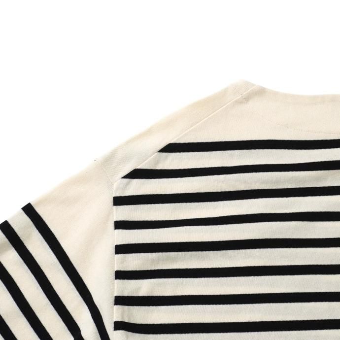 176736993 blurhms ROOTSTOCK / Border Basque Shirt - Natural x Black Line bROOTS23F9 02