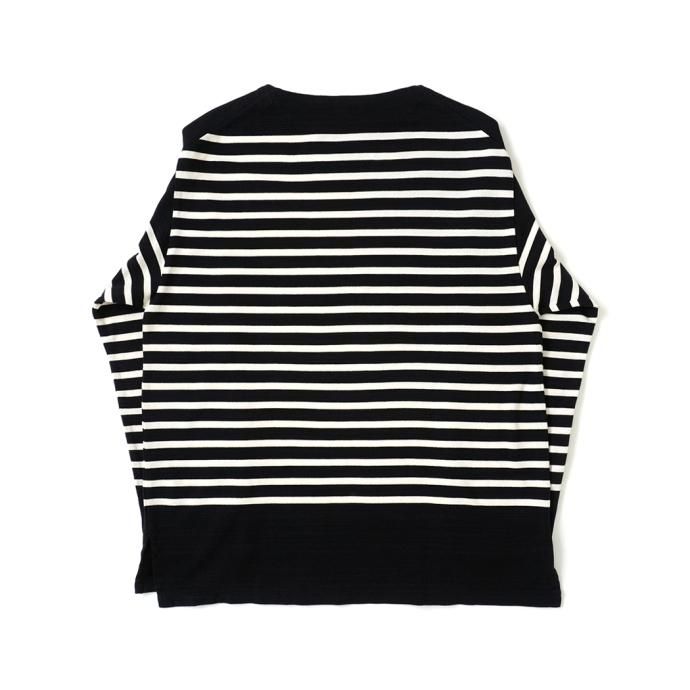 176737035 blurhms ROOTSTOCK / Border Basque Shirt - Black x Natural Line bROOTS23F9 02