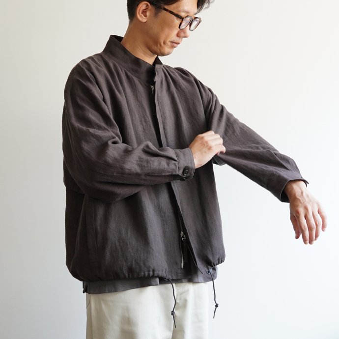 STILL BY HAND スティルバイハンド / BL03233 - DARK BROWN 起毛リネン ショートブルゾン