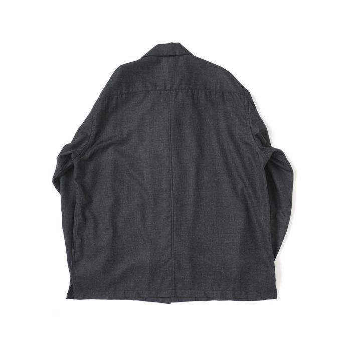 177049641 STILL BY HAND / SH04233 - BROWN CHARCOAL ウール オープンカラーシャツ 02