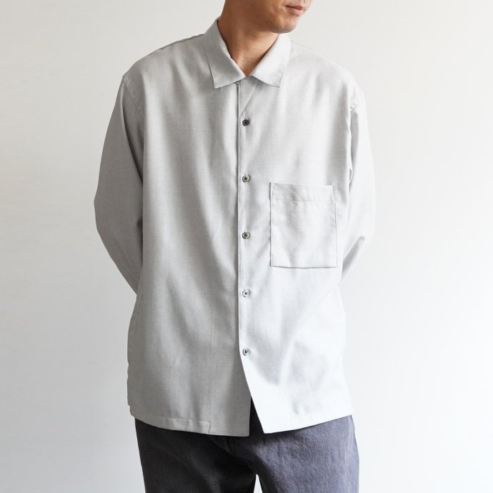177049649 STILL BY HAND / SH04233 - LIGHT GREY ウール オープンカラーシャツ<img class='new_mark_img2' src='https://img.shop-pro.jp/img/new/icons47.gif' style='border:none;display:inline;margin:0px;padding:0px;width:auto;' /> 02