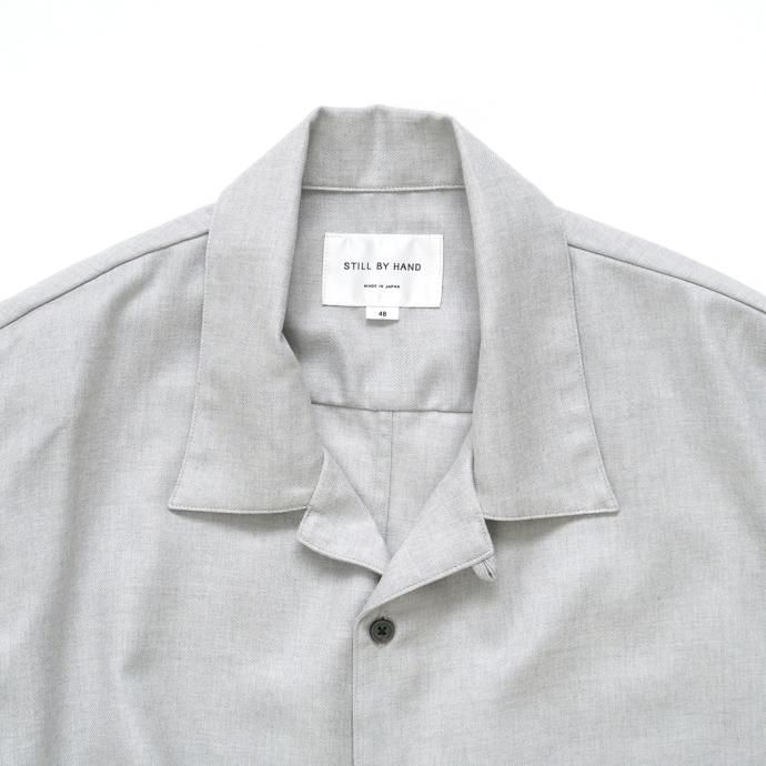 177049649 STILL BY HAND / SH04233 - LIGHT GREY ウール オープンカラーシャツ<img class='new_mark_img2' src='https://img.shop-pro.jp/img/new/icons47.gif' style='border:none;display:inline;margin:0px;padding:0px;width:auto;' /> 02