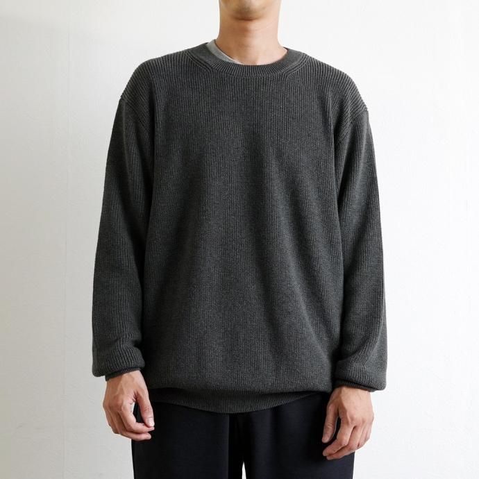 177049811 STILL BY HAND / KN08233 - CHARCOAL ヤク混コットンセーター 02