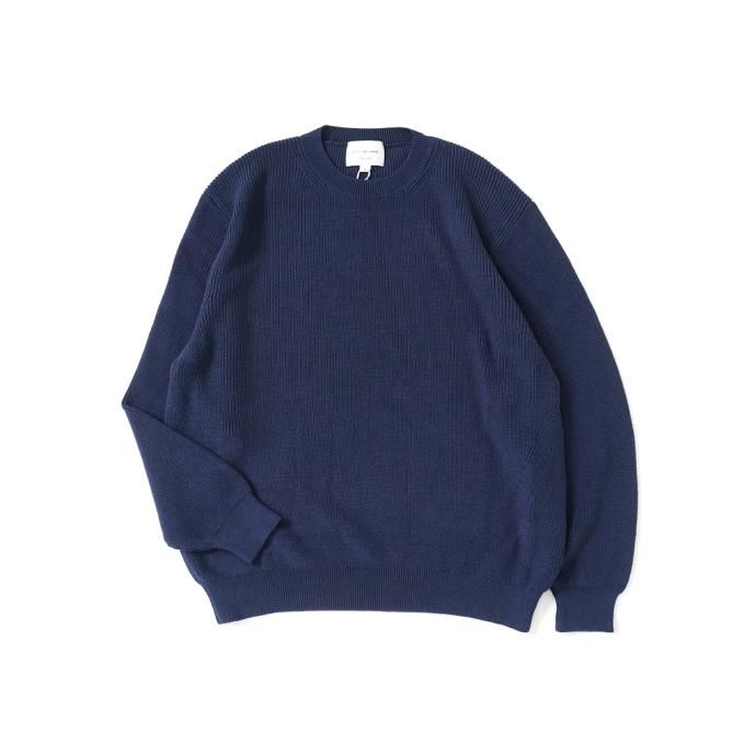 177049828 STILL BY HAND / KN08233 - BLUE ヤク混コットンセーター 01