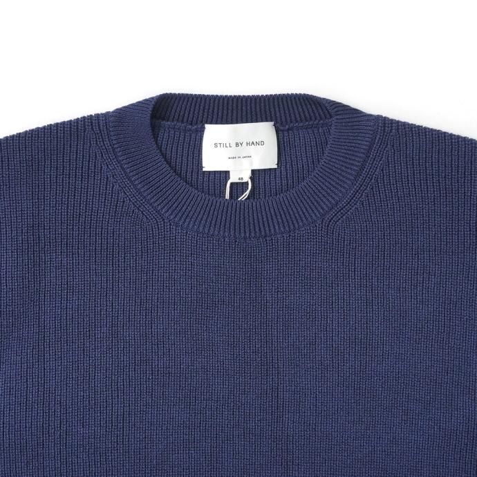177049828 STILL BY HAND / KN08233 - BLUE ヤク混コットンセーター 02