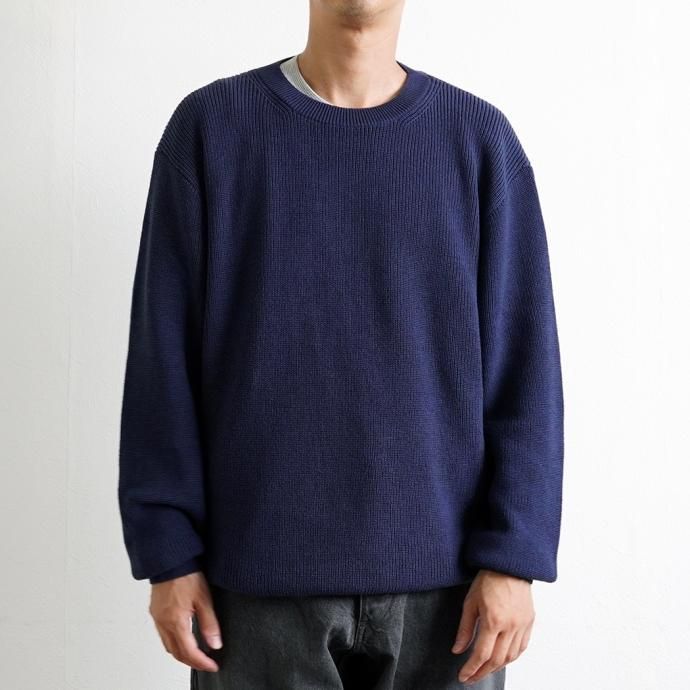 177049828 STILL BY HAND / KN08233 - BLUE ヤク混コットンセーター 02