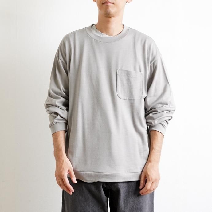 177050034 STILL BY HAND / CS02233 - GREY ウォッシャブルウール ロングスリーブT 02