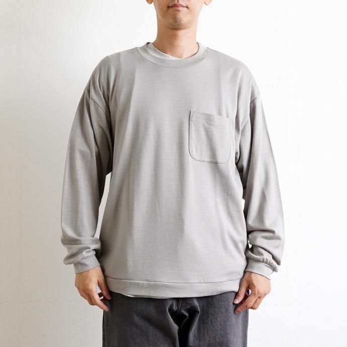 177050034 STILL BY HAND / CS02233 - GREY ウォッシャブルウール ロングスリーブT 02