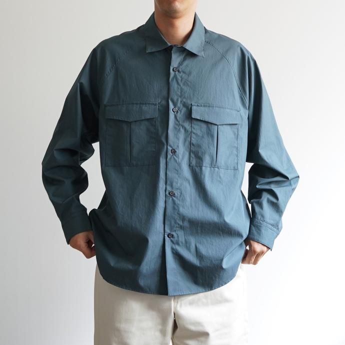 177050128 STILL BY HAND / SH03233 - TEAL BLUE ダブルポケット ラグランスリーブシャツ<img class='new_mark_img2' src='https://img.shop-pro.jp/img/new/icons47.gif' style='border:none;display:inline;margin:0px;padding:0px;width:auto;' /> 02
