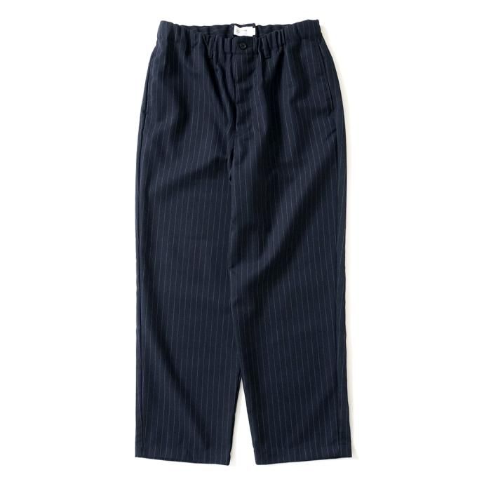 177147614 STILL BY HAND / PT05233 - NAVY STRIPE ウール/ポリエステル イージーパンツ 01