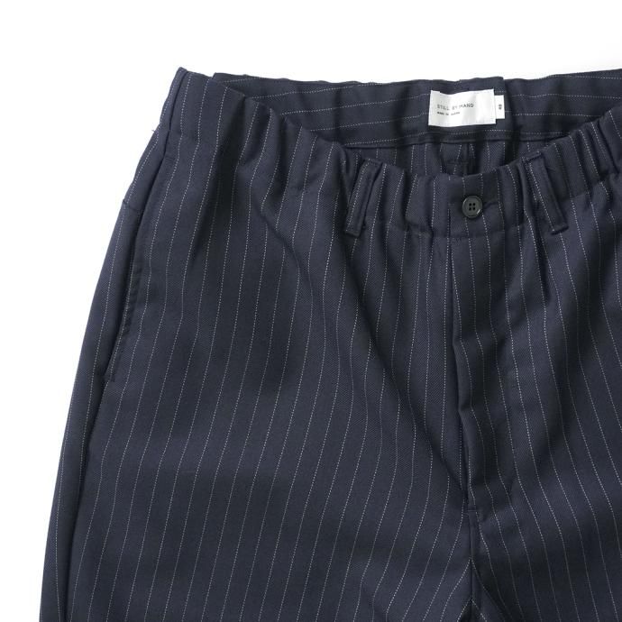 177147614 STILL BY HAND / PT05233 - NAVY STRIPE ウール/ポリエステル イージーパンツ 02
