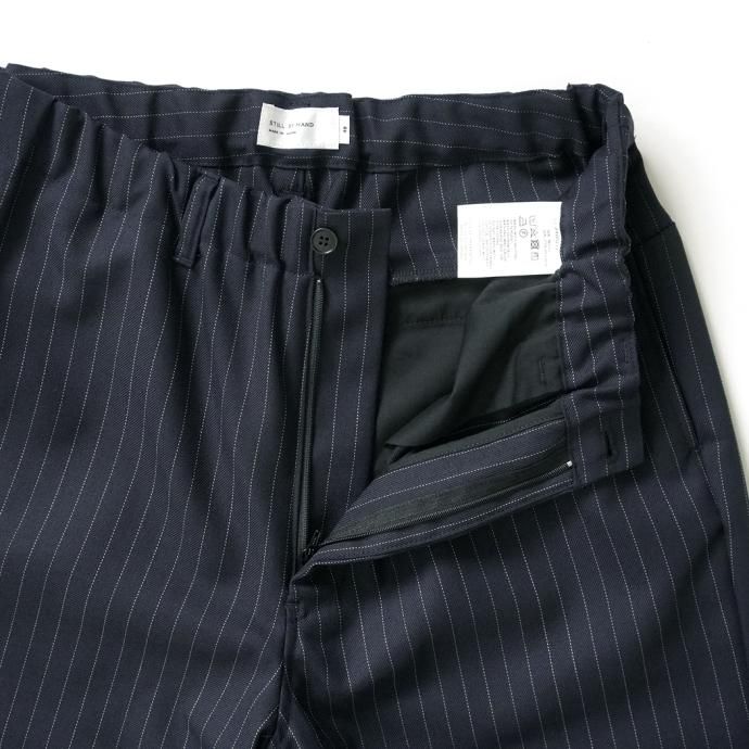 177147614 STILL BY HAND / PT05233 - NAVY STRIPE ウール/ポリエステル イージーパンツ 02