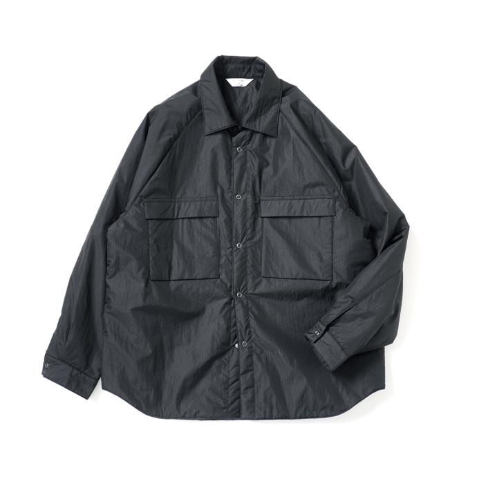 177147688 STILL BY HAND / BL02233 - BLACK マイクロリップストップナイロン シンサレート パデッドシャツ 01