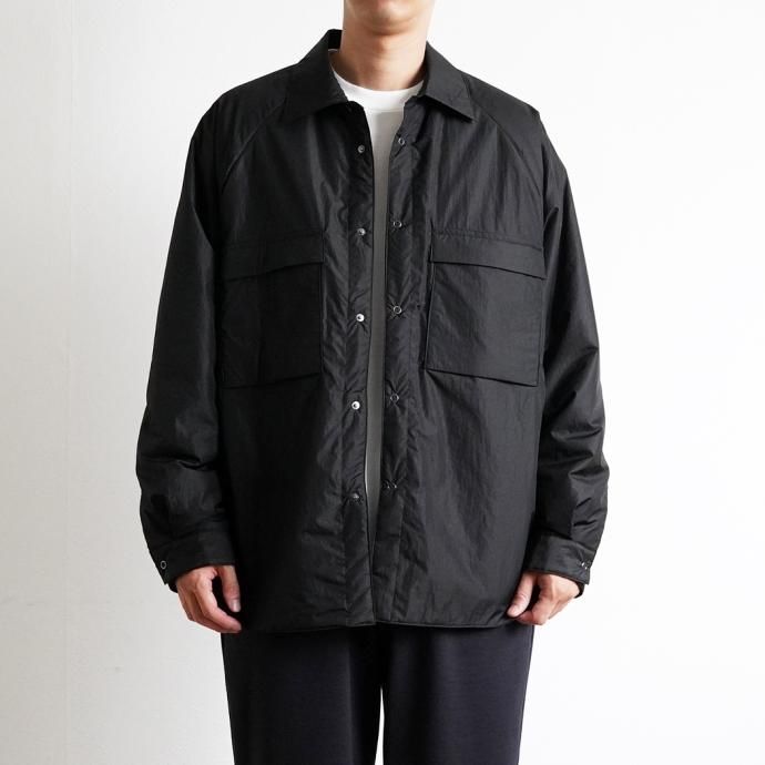 177147688 STILL BY HAND / BL02233 - BLACK マイクロリップストップナイロン シンサレート パデッドシャツ 02