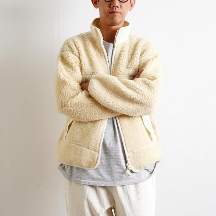 177226851 INNAT / BOA FLEECE TRACK JACKET - Natural ボアフリーストラックジャケット ナチュラル INNAT04-C05 02