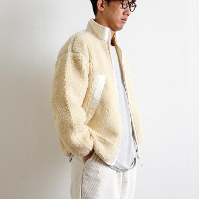 177226851 INNAT / BOA FLEECE TRACK JACKET - Natural ボアフリーストラックジャケット ナチュラル INNAT04-C05 02