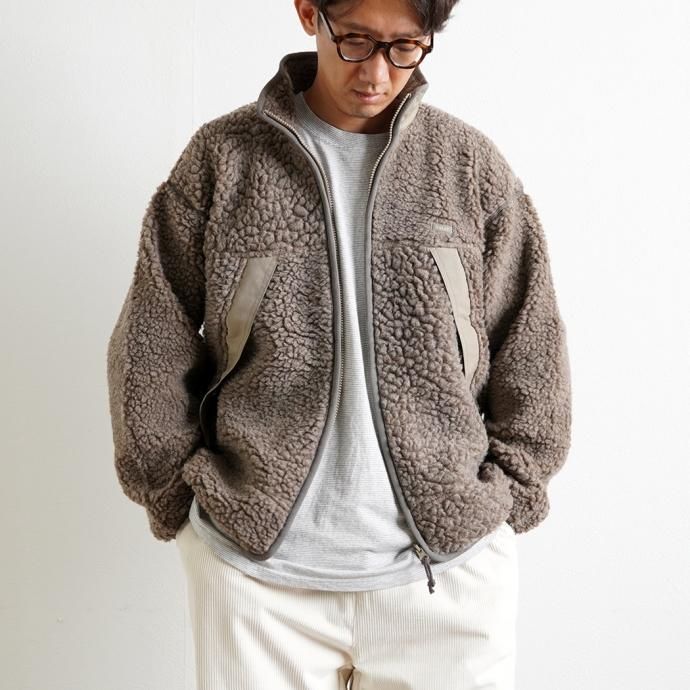 177226866 INNAT / BOA FLEECE TRACK JACKET - Gray beige ボアフリーストラックジャケット グレーベージュ INNAT04-C05 02