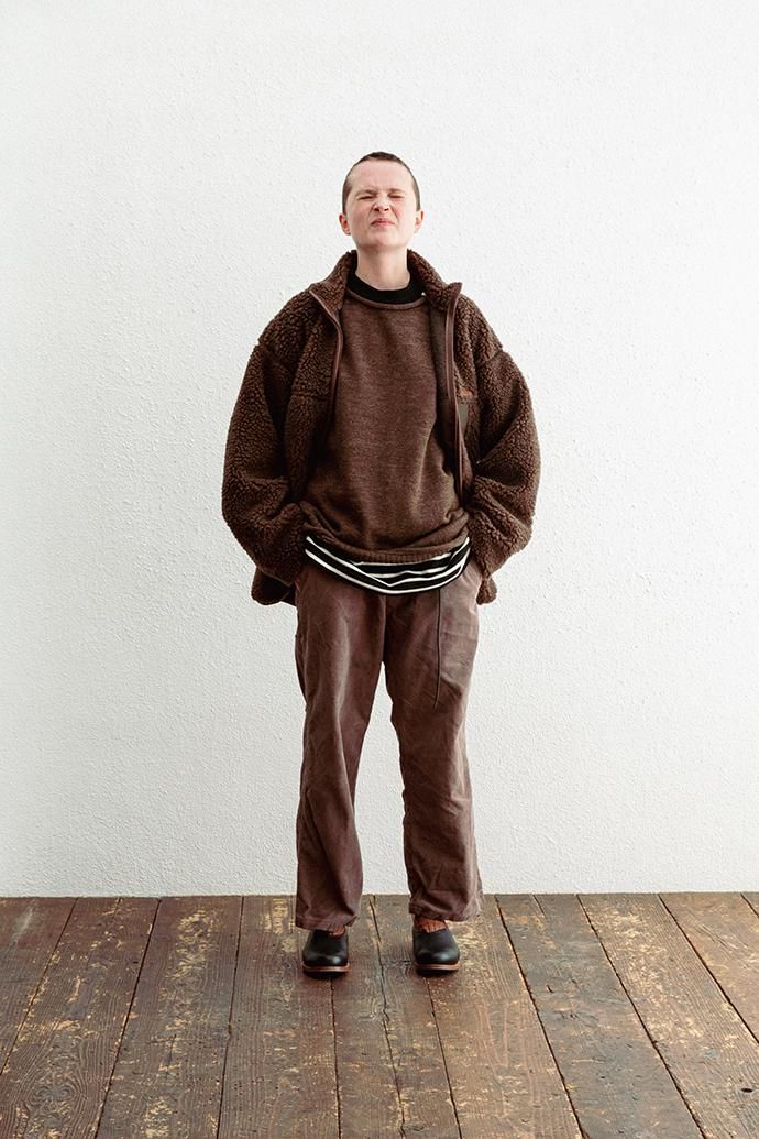 177226866 INNAT / BOA FLEECE TRACK JACKET - Gray beige ボアフリーストラックジャケット グレーベージュ INNAT04-C05 02