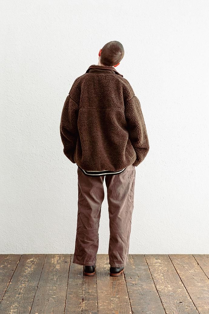 177226866 INNAT / BOA FLEECE TRACK JACKET - Gray beige ボアフリーストラックジャケット グレーベージュ INNAT04-C05 02