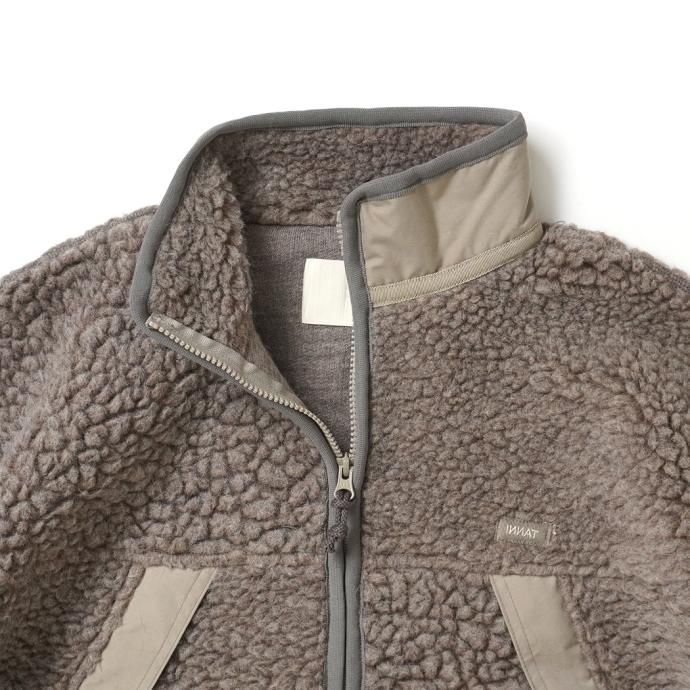 177226866 INNAT / BOA FLEECE TRACK JACKET - Gray beige ボアフリーストラックジャケット グレーベージュ INNAT04-C05 02