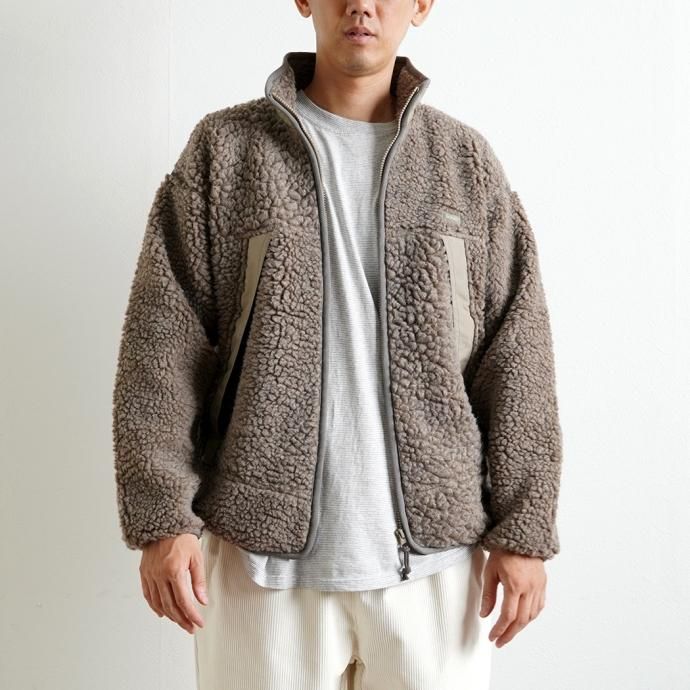 177226866 INNAT / BOA FLEECE TRACK JACKET - Gray beige ボアフリーストラックジャケット グレーベージュ INNAT04-C05 02