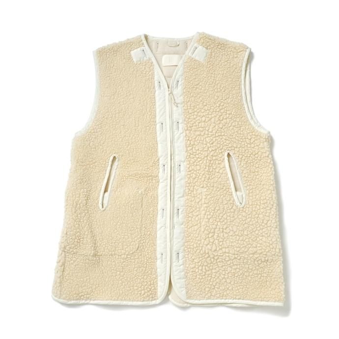177239457 INNAT / BOA FLEECE LINER VEST - Natural ボアフリース ライナーベスト ナチュラル INNAT04-V01 01