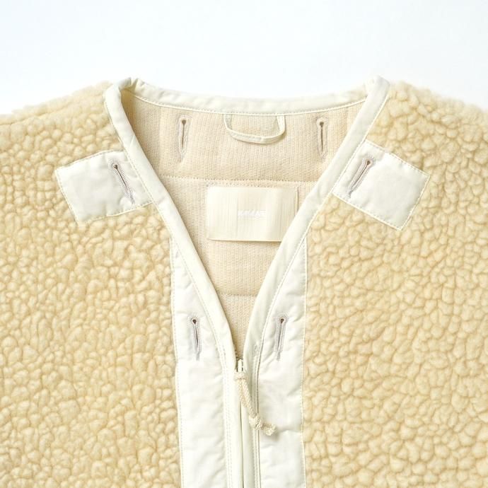 177239457 INNAT / BOA FLEECE LINER VEST - Natural ボアフリース ライナーベスト ナチュラル INNAT04-V01 02