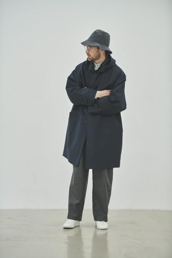 177320546 STILL BY HAND / CO01233 - BLACK モールスキンフーデッドコート 02