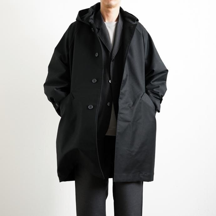 177320546 STILL BY HAND / CO01233 - BLACK モールスキンフーデッドコート 02
