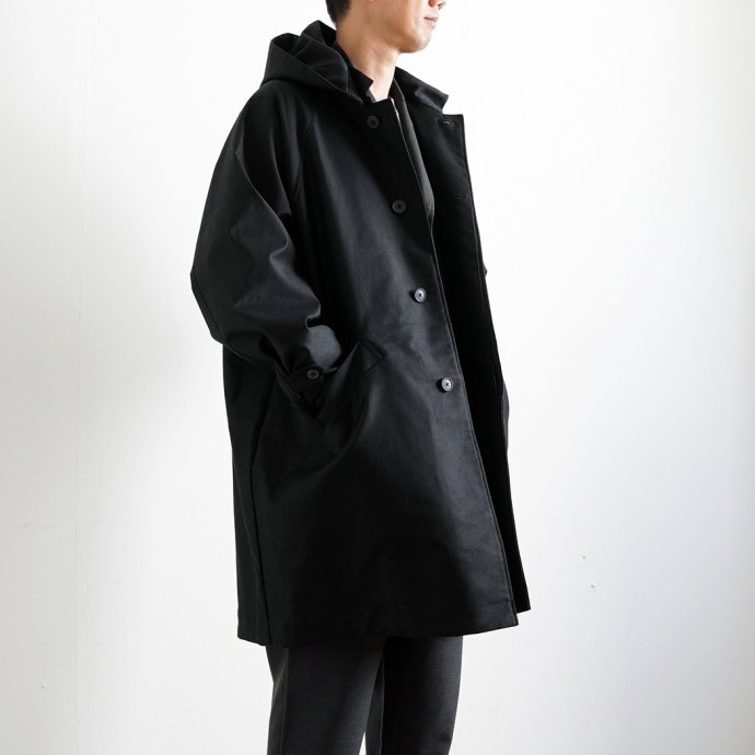 STILL BY HAND スティルバイハンド / CO01233 - BLACK モールスキンフーデッドコート