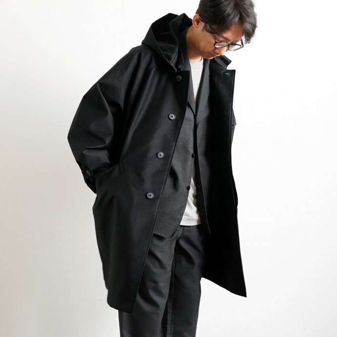 STILL BY HAND スティルバイハンド / CO01233 - BLACK モールスキンフーデッドコート