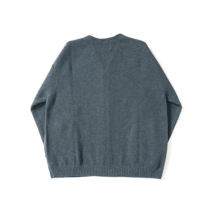 177320643 STILL BY HAND / KN03233 - BLUE GREY ミックスニット ジップブルゾン 02