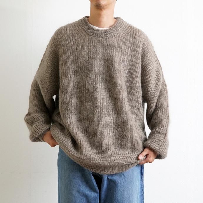 177360270 INNAT / KID MOHAIR SWEATER - Gray beige キッドモヘア プルオーバーセーター グレーベージュ INNAT04-K04 02