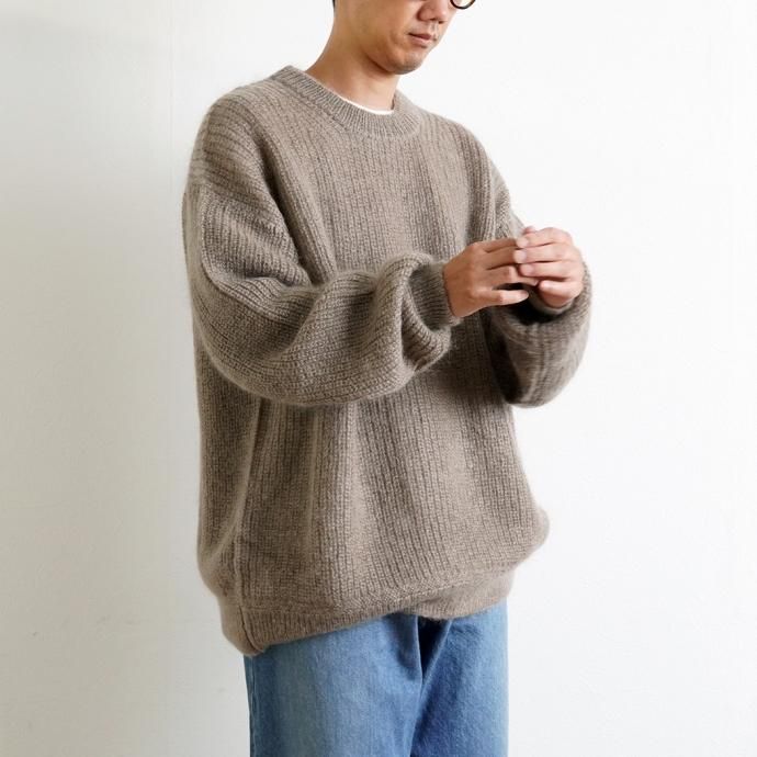 177360270 INNAT / KID MOHAIR SWEATER - Gray beige キッドモヘア プルオーバーセーター グレーベージュ INNAT04-K04 02