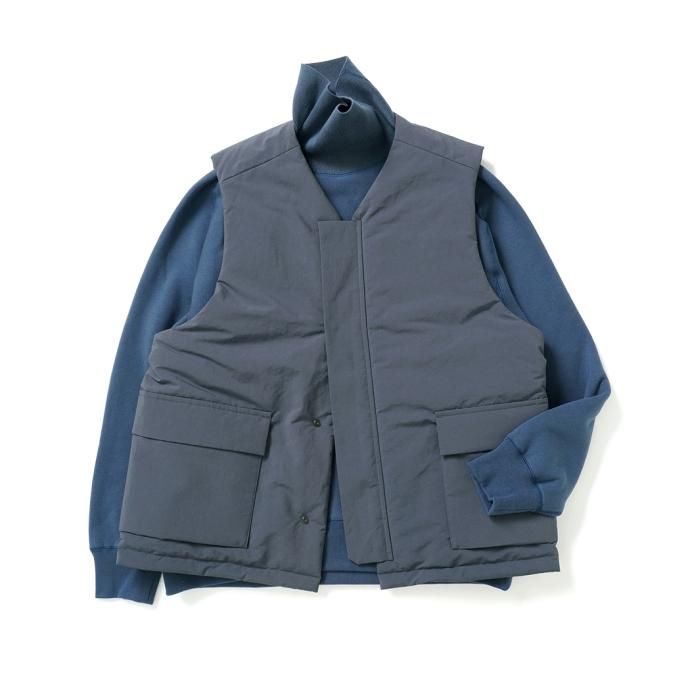 177499596 STILL BY HAND / VE01233 - BLUE GREY ラージポケット シンサレート パデッドベスト 02