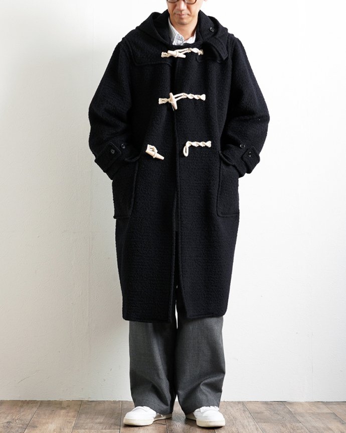 blurhms ROOTSTOCK ブラームス ルーツストック / Wool Mohair Duffle Coat - DarkNavy  bROOTS23F1