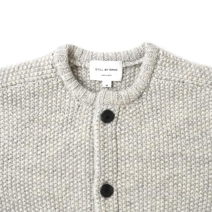 177735580 STILL BY HAND / KN04233 - OATMEAL ローゲージ ニットブルゾン 02