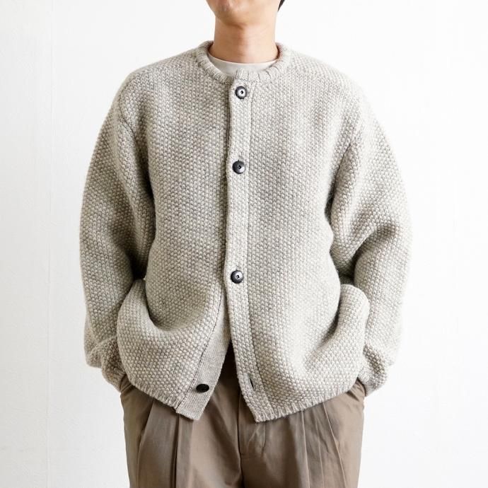 177735580 STILL BY HAND / KN04233 - OATMEAL ローゲージ ニットブルゾン 02