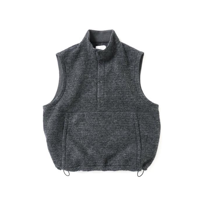177736136 STILL BY HAND / VE02234 - CHARCOAL ウールパイル プルオーバーベスト 02