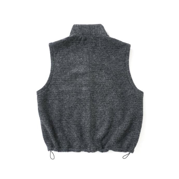 177736136 STILL BY HAND / VE02234 - CHARCOAL ウールパイル プルオーバーベスト 02