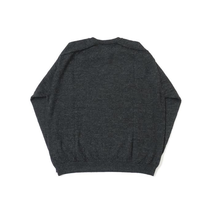 178091297 STILL BY HAND / KN01234 - CHARCOAL ベビーアルパカ ハイゲージ クルーネックプルオーバー 02