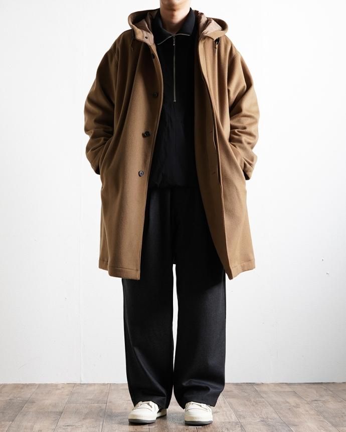 178091435 STILL BY HAND / CO02234 - CAMEL ウール フーデッドコート 02