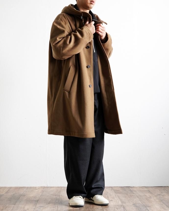 178091435 STILL BY HAND / CO02234 - CAMEL ウール フーデッドコート 02