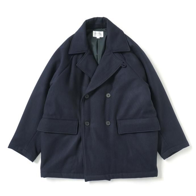 178091747 STILL BY HAND / CO01234 - NAVY ウール/シンサレート パデッドピーコート 01